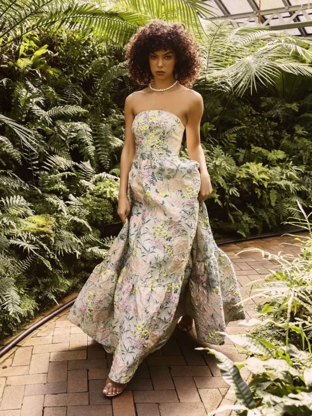 Mac Duggal Multicolor Strapless Floral Brocade A-Line Gown size 10! Worn once - Picture 4 of 7